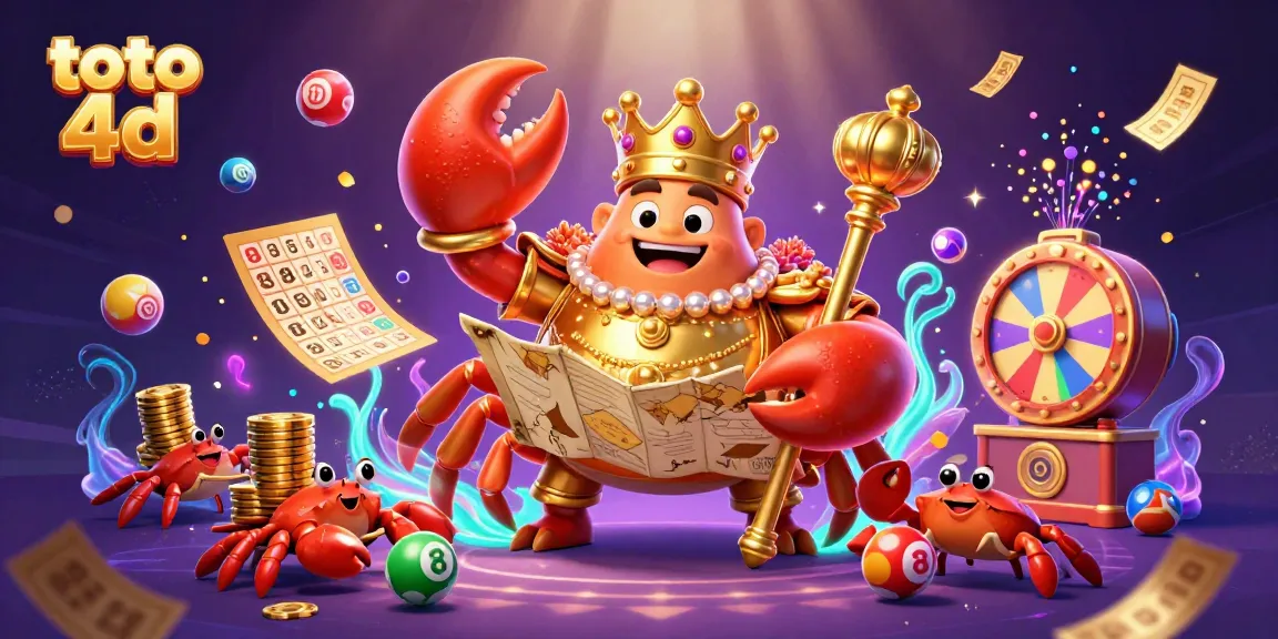 Engage with the exciting toto 4d lottery world featuring vibrant scenes of numbers, games, and treasure elements.