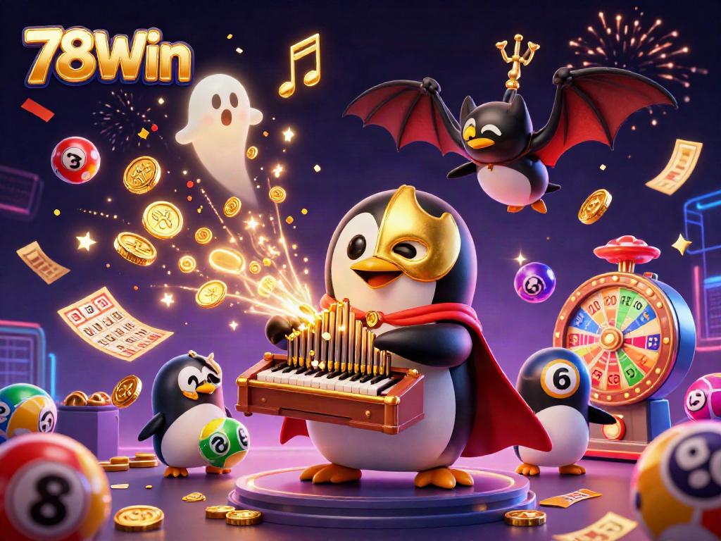 Engage with 78Win's vibrant online gaming experience through this dynamic 3D illustration.